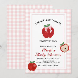 Äppelrosa rosett Priddy Coquette baby shower Inbjudningar