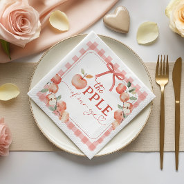 Äppelrutiga baby shower-cocktailservetter pappersservett