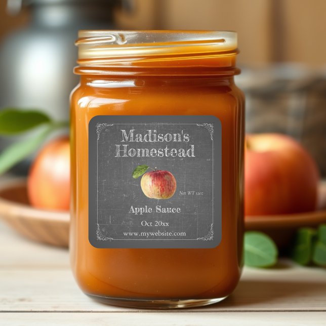 Äppelsås | Fyrkantstreck Fyrkantigt Klistermärke (Skapare uppladdad)