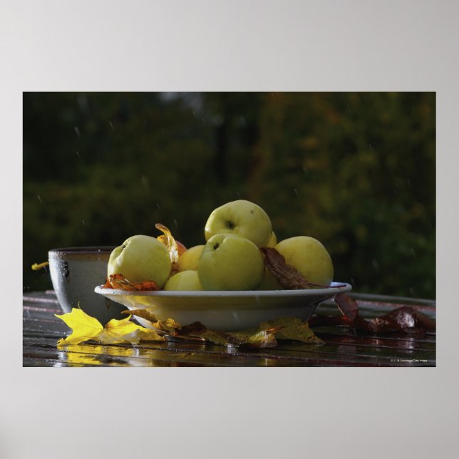 Äppelskivor och löv poster (Framsidan)