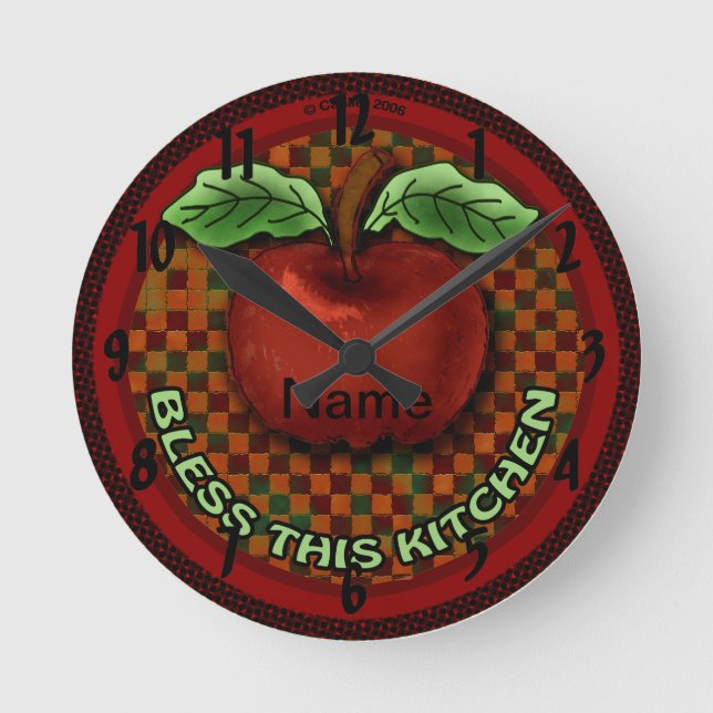 Äppelsköljning Köket Rund Klocka (Framsida)