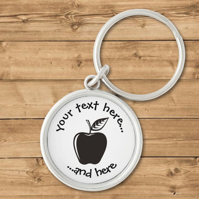 Äppelsvart Rund Silverfärgad Nyckelring (Skapare uppladdad)