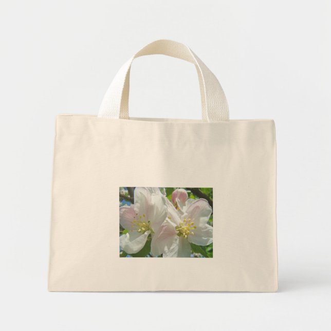 Äppelträd Blommande Blommor Tote Väska Tyg (Framsidan)