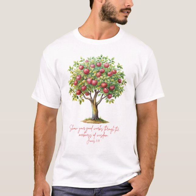 Äppelträd Jakob 3:13  T Shirt (Framsida)
