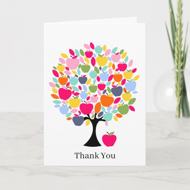 Äppelträd Tack Greeting Card | Enkel Natur Kort (Framsida)
