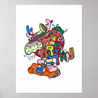 Äppelutskrifter från Kväll vid jul Poster