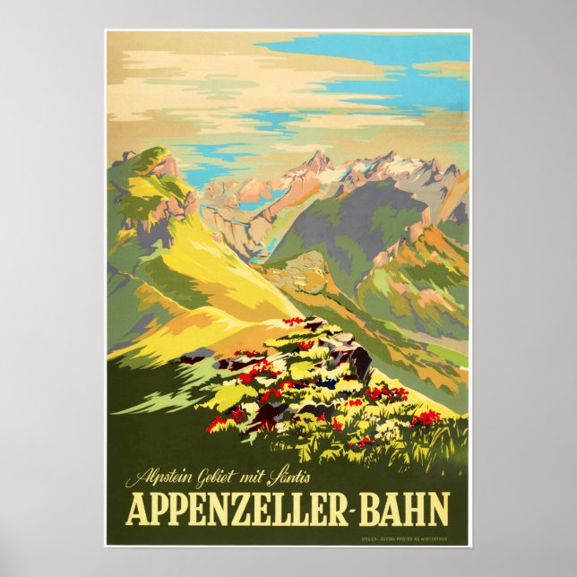 Appenzeller Bahn Swiss Appenzell Railways Travel Poster (Framsidan)
