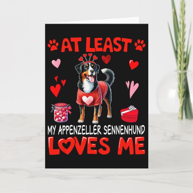 Appenzeller Sennenhund älskar mig åtminstone Valen Kort (Framsida)