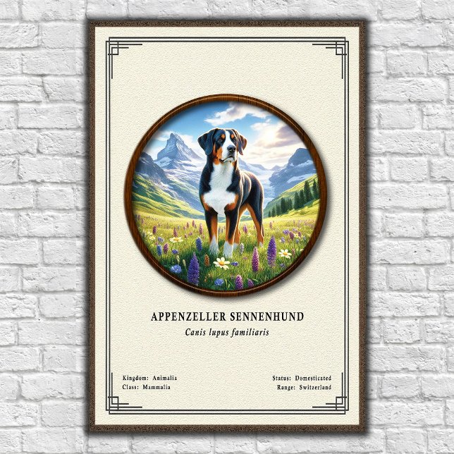 Appenzeller Sennenhund Zoologisk Serie Poster (Skapare uppladdad)