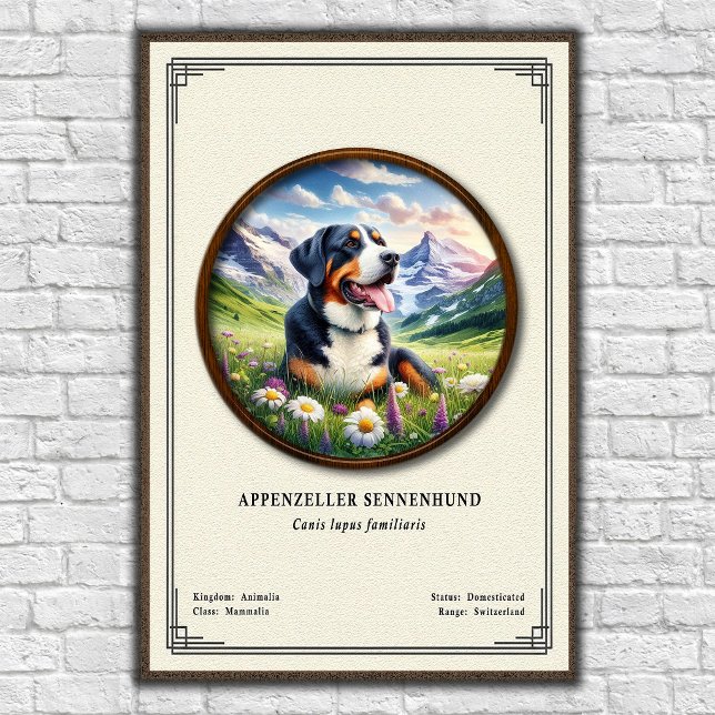 Appenzeller Sennenhund Zoologisk Serie Poster (Skapare uppladdad)