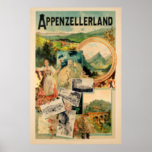 Appenzellerland, Schweiz, Travel Ski Poster