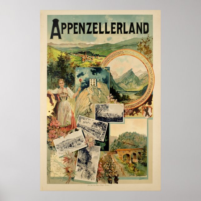 Appenzellerland, Schweiz, Travel Ski Poster (Framsidan)