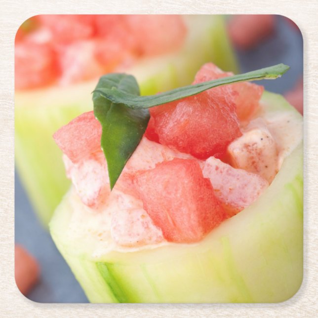 Appetizer Underlägg Papper Kvadrat (Framsidan)