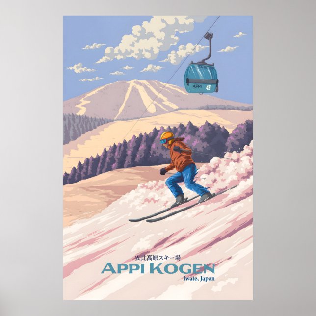 Appi Kogen Japan Skidestination Resoraffisch Poster (Framsidan)
