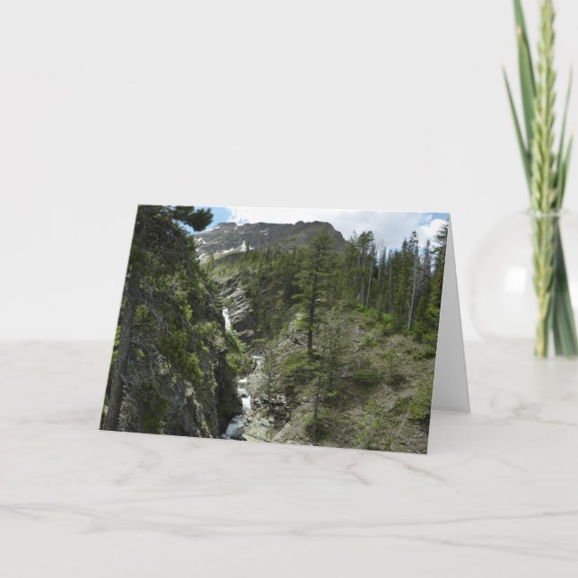 Appistoki Falls och Peak at Glacier National Park Kort (Framsida)