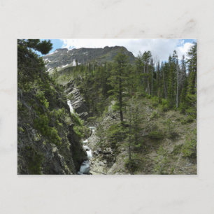 Appistoki Falls och Peak vid Glacier National Park Vykort