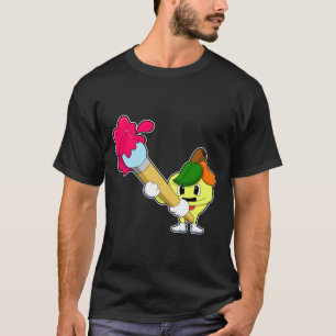 Äppla som målarfärg med färgpensel t shirt