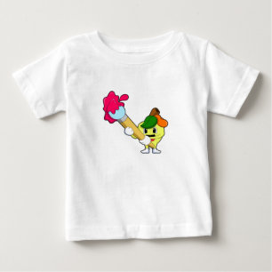 Äppla som målarfärg med färgpensel t shirt