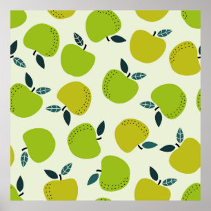 Äppla sömlös mönster. Motivering av frukttema.a. Poster