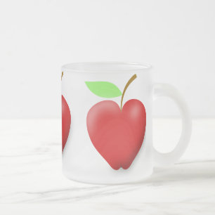 Äpple-148455 RÖD HJÄRTA I FORM AV ÄPPLE VECTOR Frostad Glasmugg