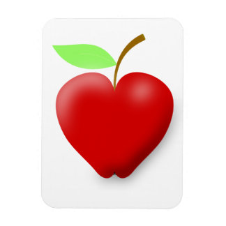 Äpple-148455 RÖD HJÄRTA I FORM AV ÄPPLE VECTOR FRU Magnet