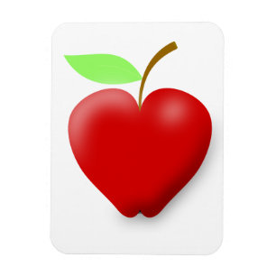 Äpple-148455 RÖD HJÄRTA I FORM AV ÄPPLE VECTOR Magnet