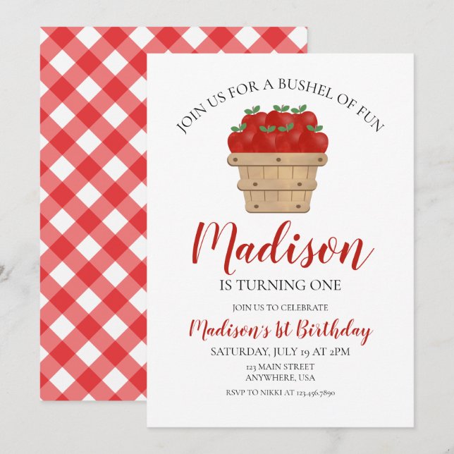 Apple 1:a födelsedagsinbjudan inbjudningar (Fram/baksida)