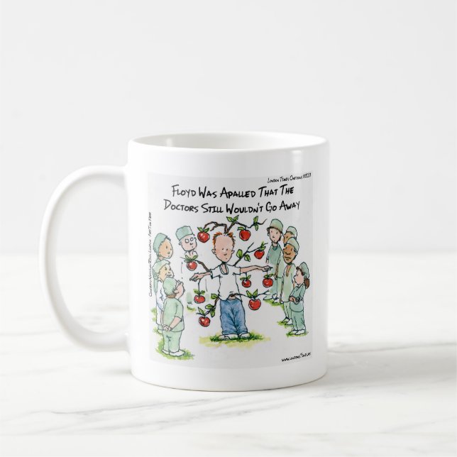 Apple A Day Rolig Tecknad Rick London  Kaffemugg (Vänster)