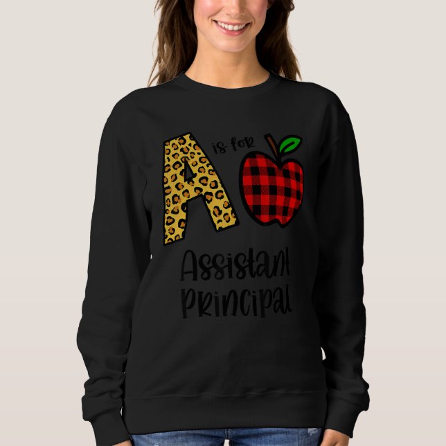 Apple A Is For Assistant Principal Back To School T Shirt (Framsida)