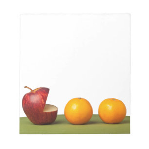 Apple äter orangen anteckningsblock