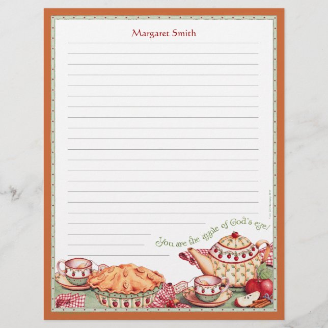 Äpple av Guds Öga Anpassade Recept Stationery (Framsida)