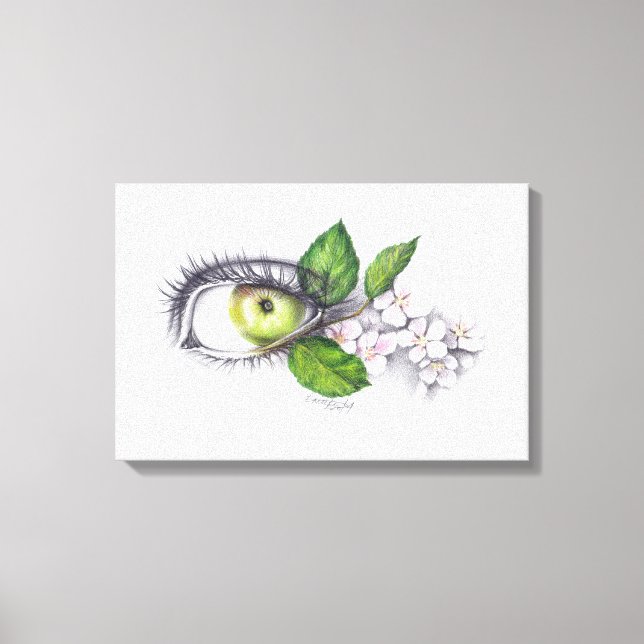 Äpple av min öga Surreal teckning art Canvastryck (Framsida)