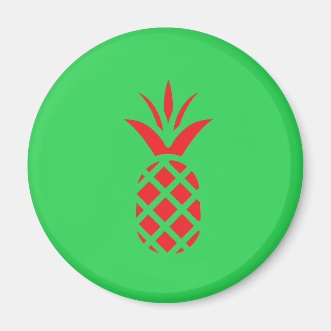 Äpple av röd Gräs i Grönt Magnet (Framsidan)