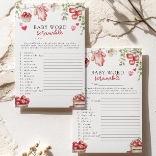 'Äpple av våra ögon' 'Ordkryss' Baby Shower Spel