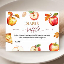 Apple Baby Shower Diaper Raffle-höljeskort
