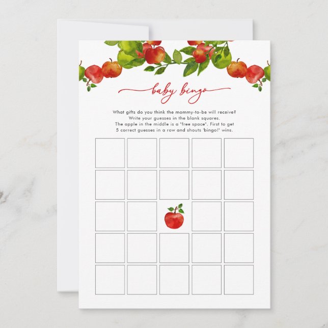 Apple Baby Shower Game Apple Baby Bingo Game (Framsida)