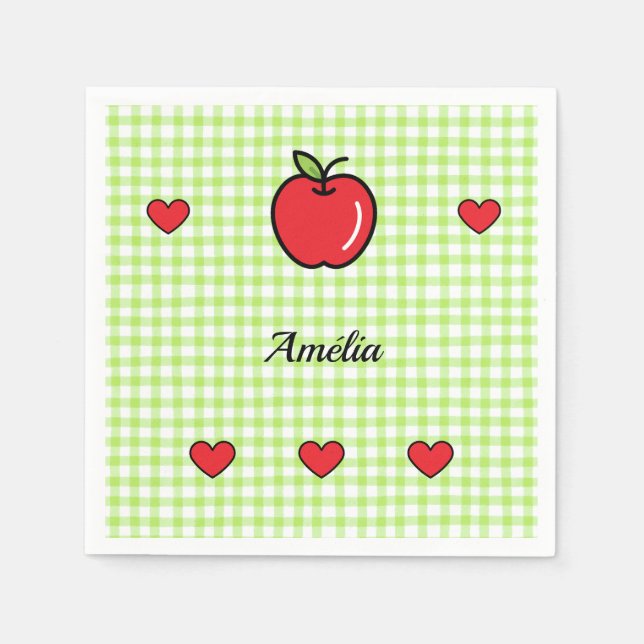 Apple Baby Shower Napkins – “Sweet Little One”  Pappersservett (Framsidan)