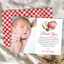 Apple Baby Shower - tack för ditt kort med foto