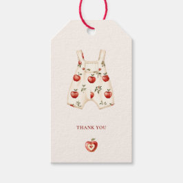 Apple Baby Shower Watercolor Romper Tacks Märkre Presentetikett