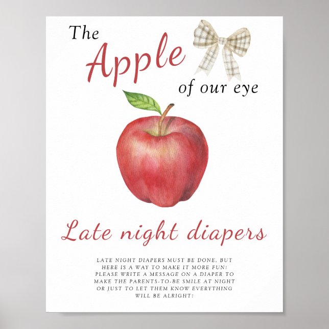Apple babydusch - Sent nattblöjspel Poster (Framsidan)