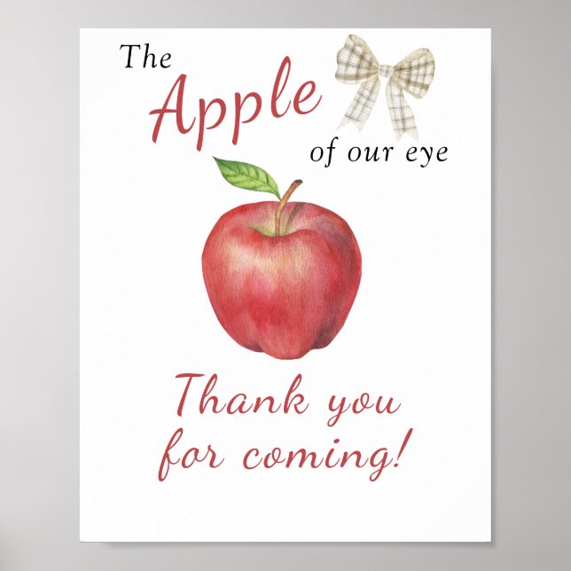 Apple babydusch - Tack för att du kom Poster (Framsidan)