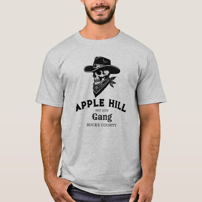 Apple Backe Gang Bucks County,Western,Roligt,Enkel T Shirt (Framsida)