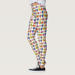 Apple Banana Lemon Lime Grapes Berry Fruit Salad Leggings