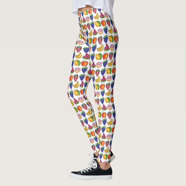 Apple Banana Lemon Lime Grapes Berry Fruit Salad Leggings (Vänster)