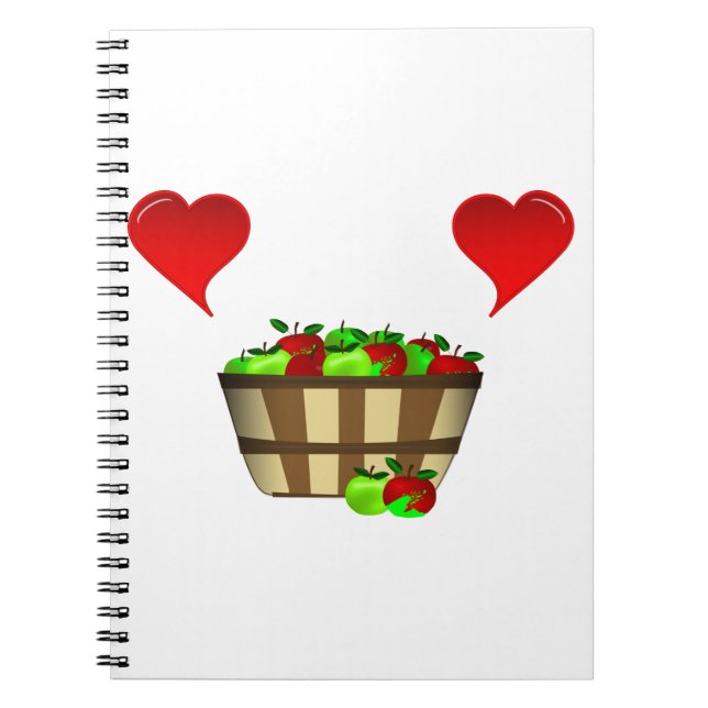 Apple Basket Kärlek Anteckningsbok Med Spiral (Framsidan)