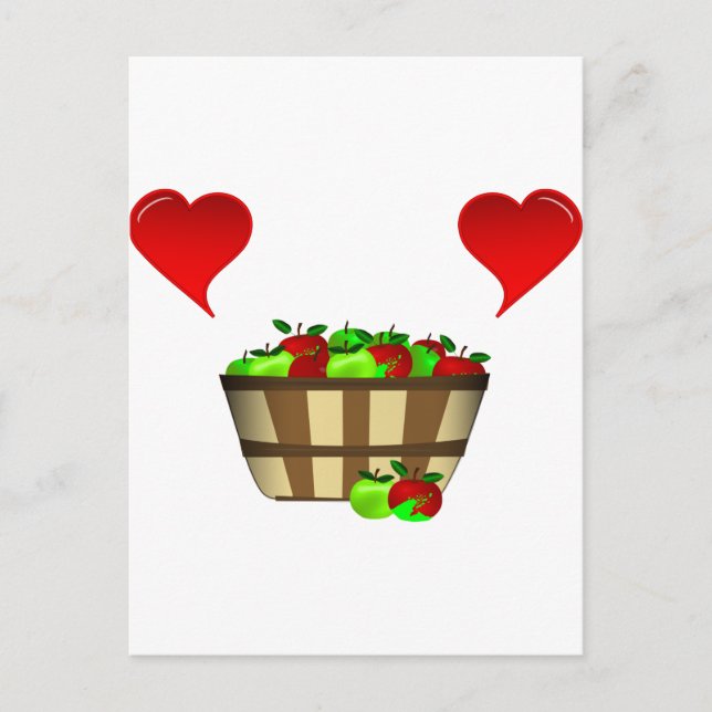 Apple Basket Kärlek Vykort (Framsida)