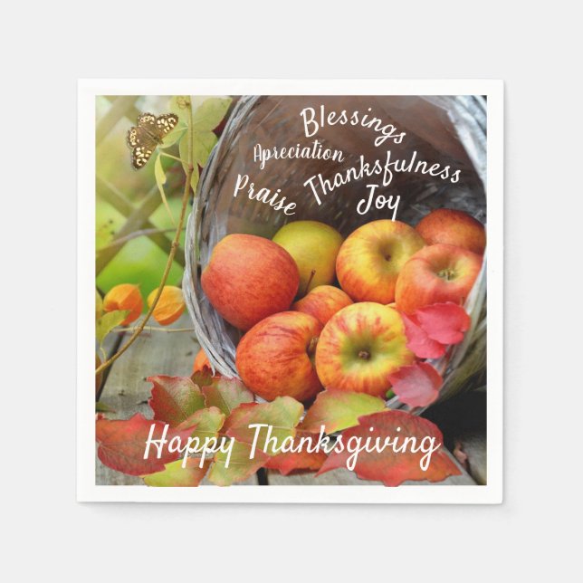 Äpple Basket Pmarie och Thanksgiving Pappersservett (Framsidan)