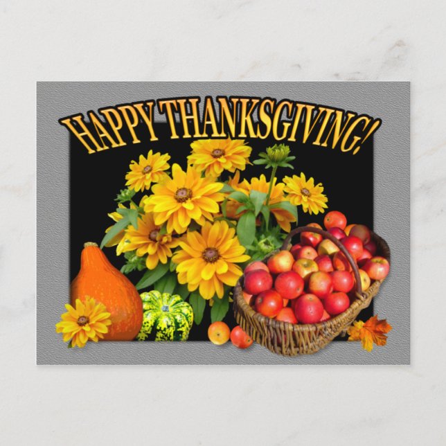 Apple Basket ~ Thanksgiving Card Helg Vykort (Framsida)