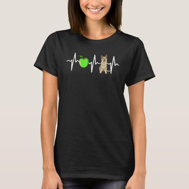 Apple Berger Picard Heartslag Hund T Shirt (Framsida)