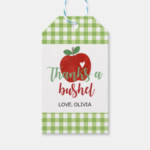 Apple Birthday Tack en Bushel Favor Gift-Märkre Presentetikett